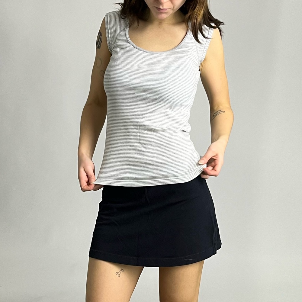 Striped top, Grey and White